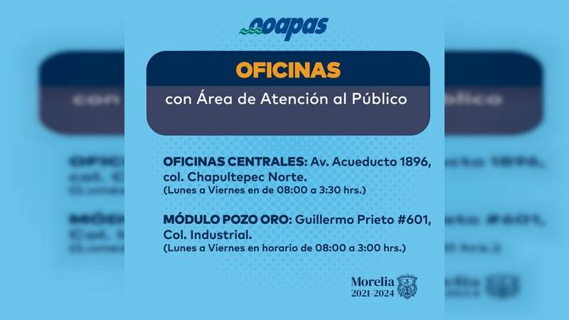 Con descuentos en multas y recargos en Morelia, Michoacán, el OOAPA se suma al Buen Fin