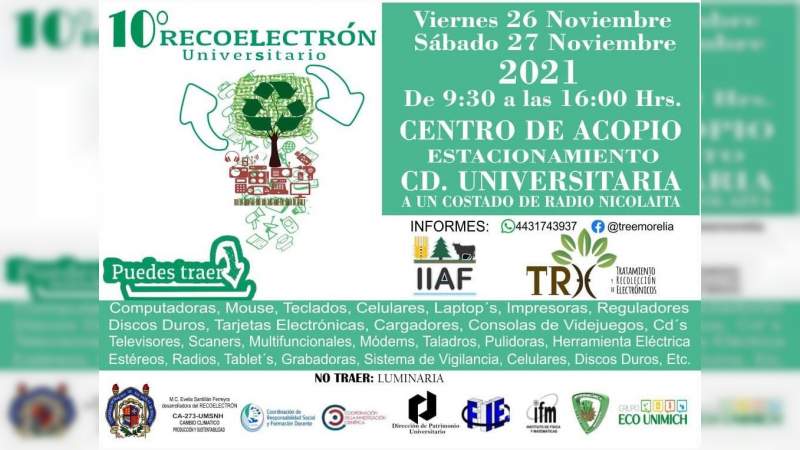 Alista UMSNH décima edición del Recoelectrón Universitario  