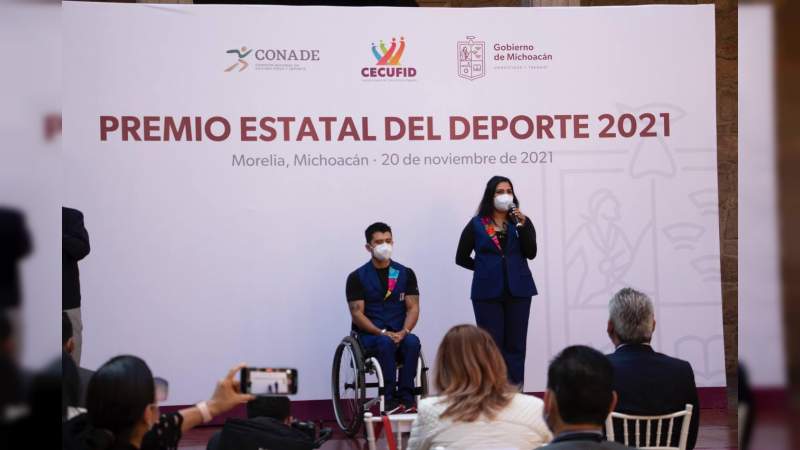 Entrega Cecufid Michoacán premiación estatal del deporte 2021
