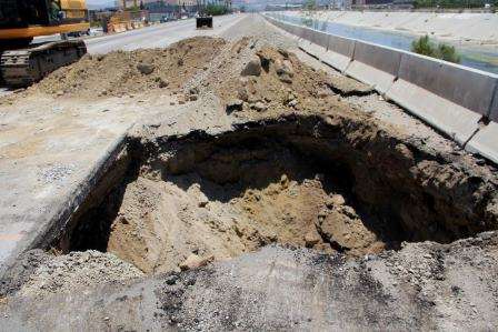 Cierre de vialidades por reparación del tubo de la colección pluvial en el libramiento norte 