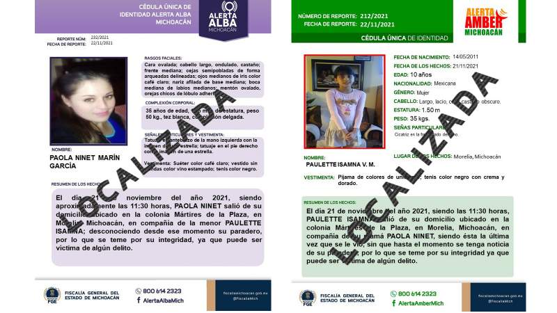 Localizan a madre e hija reportadas como desaparecidas en Morelia ...