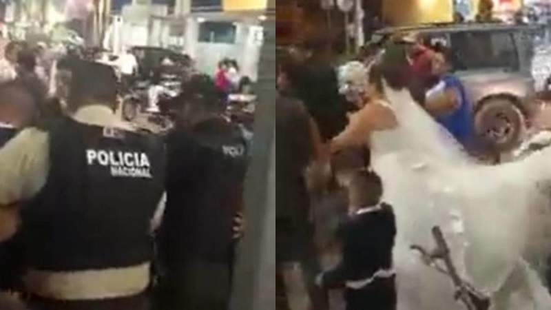 Policías irrumpen en plena boda y detienen al novio 