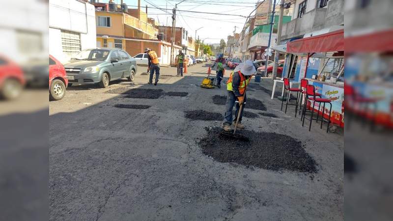 Gobierno Municipal de Morelia suma 250 calles intervenidas en trabajos de bacheo