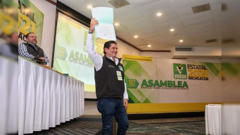 Militancia del Partido Verde ratifica a Ernesto Núñez en la dirigencia estatal 