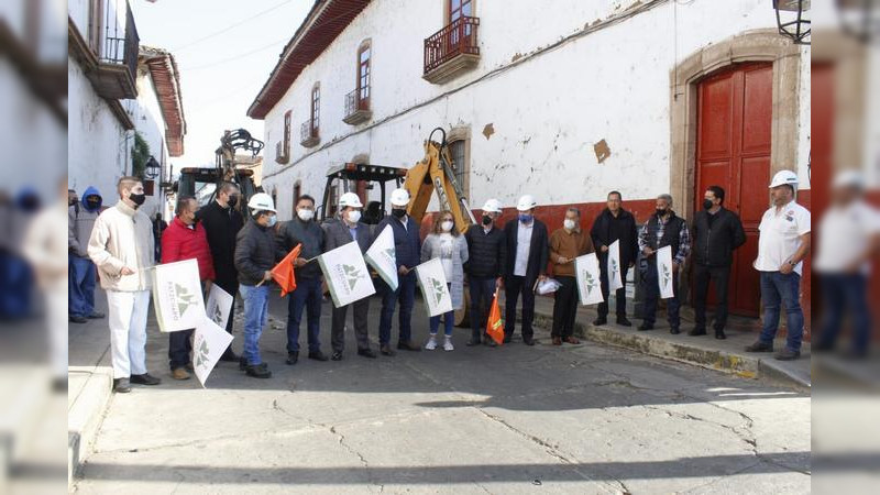 Arranca rehabilitación de la calle Ahumada, en Pátzcuaro 