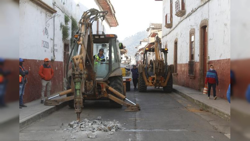 Arranca rehabilitación de la calle Ahumada, en Pátzcuaro 