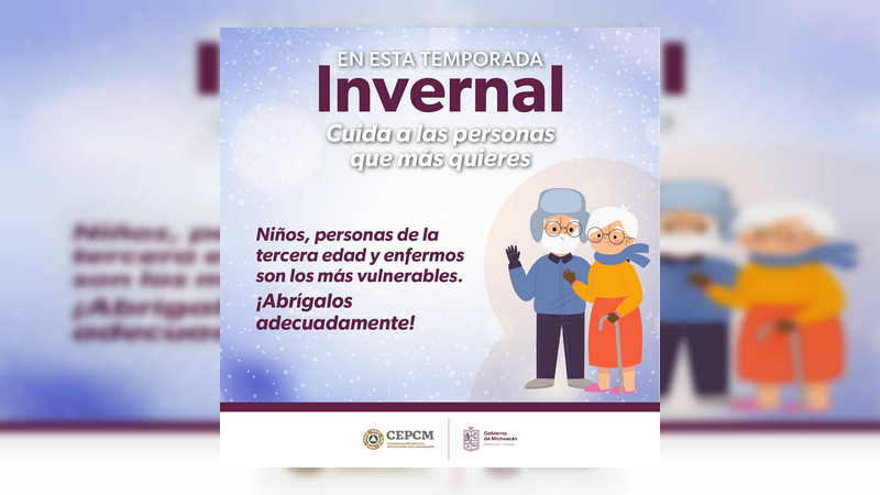 Persisten temperaturas frías en Michoacán: PC Estatal  