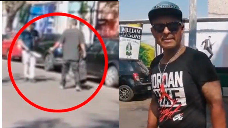 Exhiben a franelero por amenaza a la gente con machete 