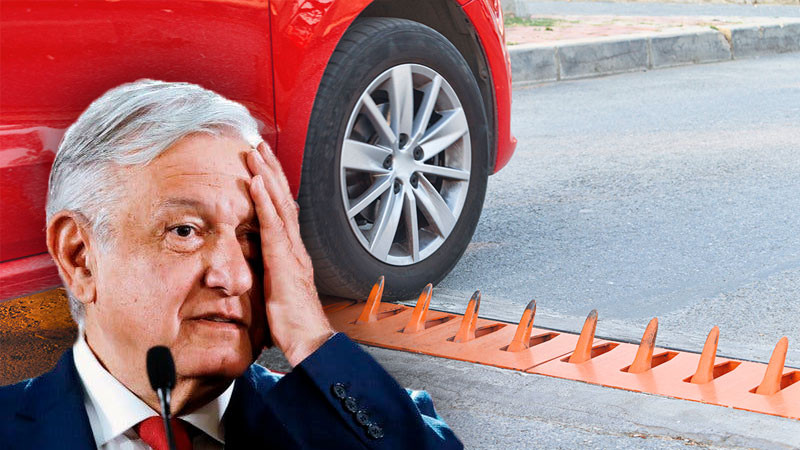 AMLO dijo no tener información sobre los ponchallantas instalados en el circuito mexiquense 
