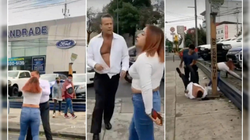 Alfredo Adame es captado peleando con una pareja en la vía pública 