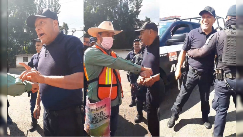 Exhibe diputado federal Carlos Manzo a “policías” sin uniforme en retén ilegal en Uruapan: Comisario dice que dejaron ir camión con droga 