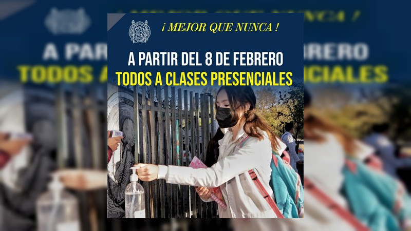 UMSNH; de regreso a clases presenciales este 8 de febrero  
