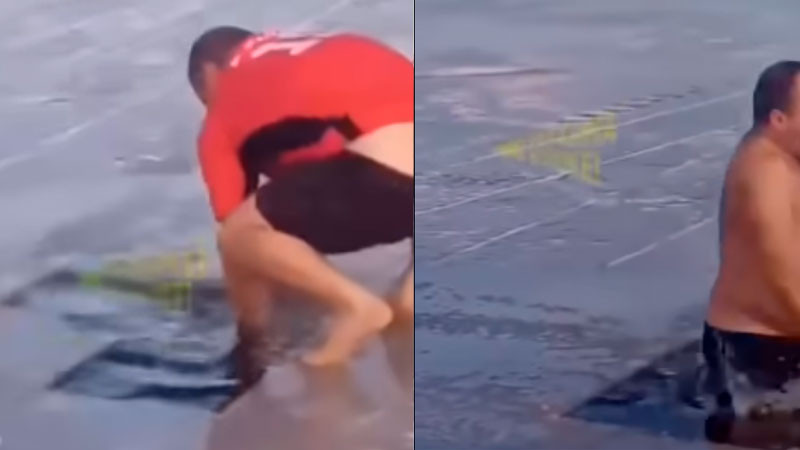 Mujer graba la muerte de su esposo; se aventó a un río congelado y ya no salió 