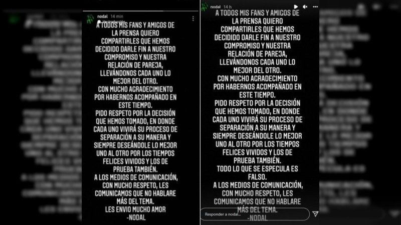 Falsas, versiones sobre la ruptura con Belinda: Christian Nodal  