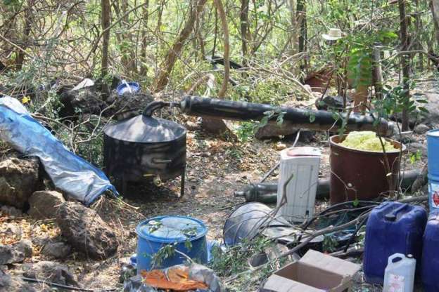 Localizan y destruyen narcolaboratorio en Aguililla, Michoacán - Foto 0 