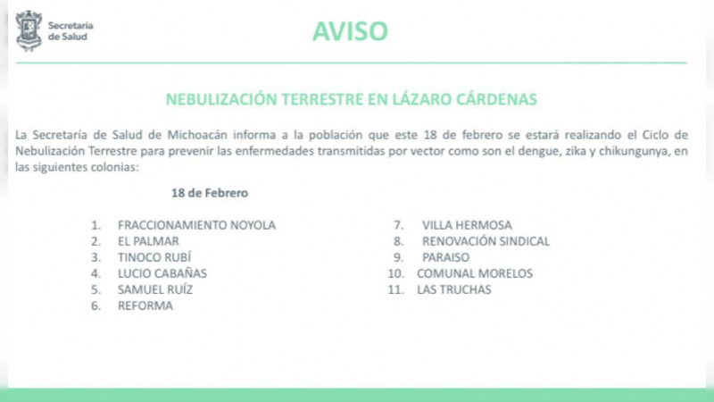 Invita SSM a prevenir el Dengue