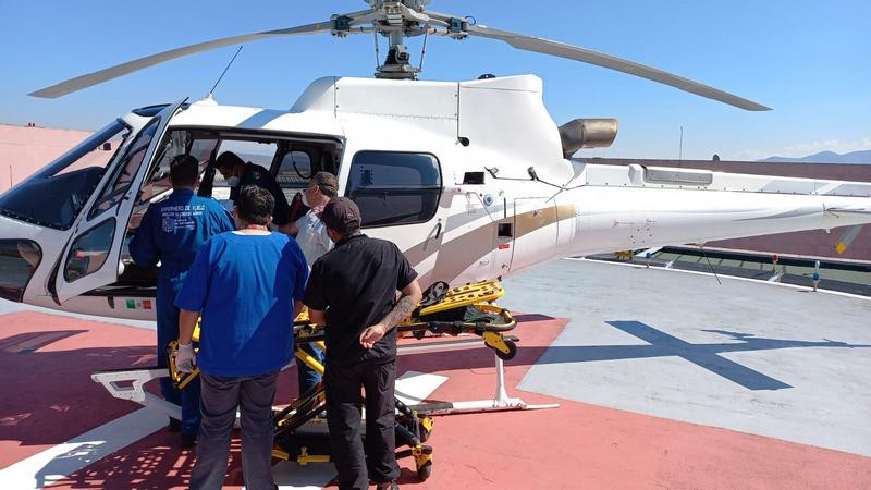 Joven herido es trasladado por vía aérea al Hospital General Regional de Morelia  