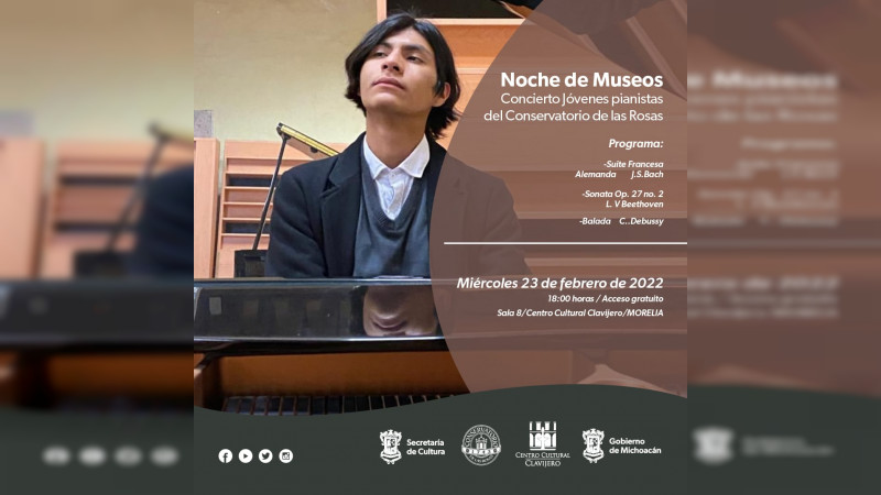 Inicia la temporada Noches de Museos en el Centro Cultural Clavijero 