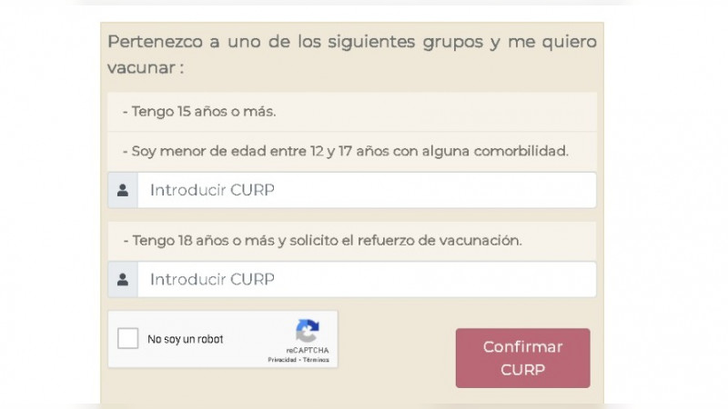 Habilitada, plataforma de refuerzo COVID-19 para población de 18 a 29 años 