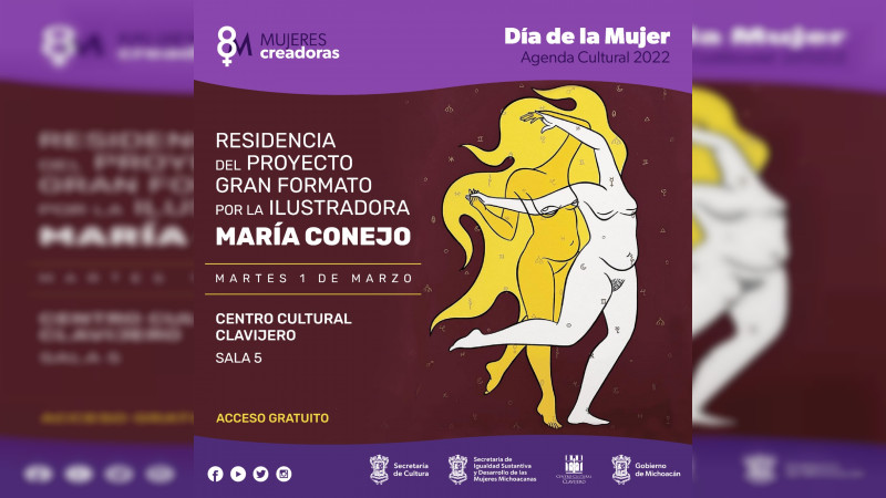Próximamente “Cuerpos en libertad y conciencia”, obra de María Conejo, en el Centro Cultural Clavijero 