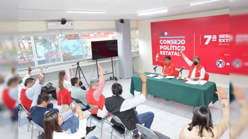 PRI aprobó propuesta de elección ordinaria estatutaria de presidente y secretaria general del PRI Michoacán 