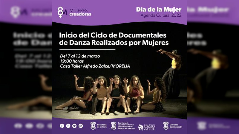 Realizan “El Primer Ciclo de Documentales de Danza realizados por Mujeres”, en la Casa Taller Alfredo Zalce en Morelia, Michoacán