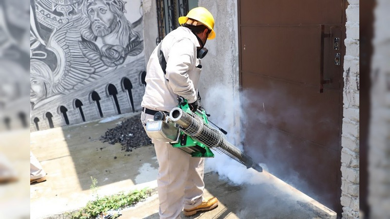 Secretaria de Salud de Michoacán realiza trabajos de nebulización en el Municipio de los Reyes