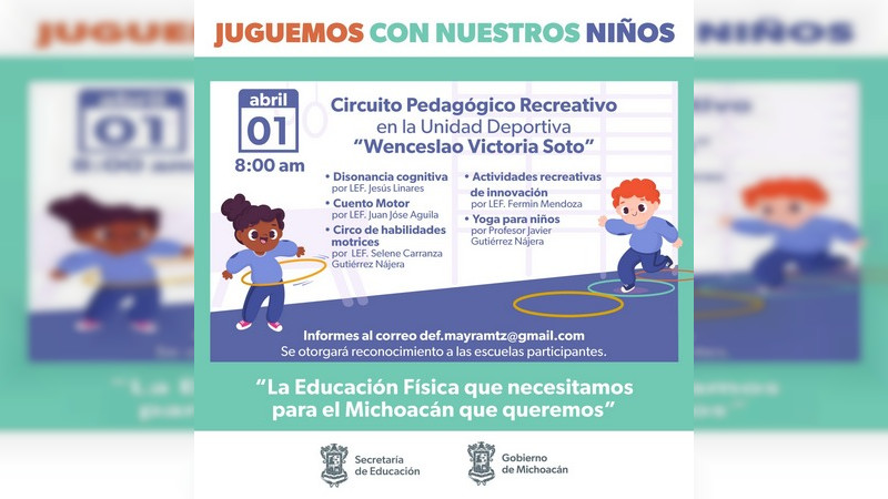 Secretaria de Educación del Estado inicia actividades del mes con un circuito recreativo 