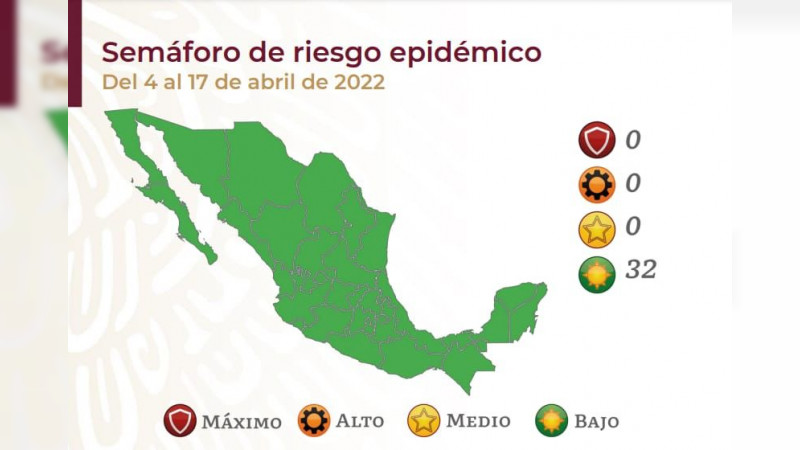 El Semáforo Epidémico coloca nuevamente a Michoacán en color verde 