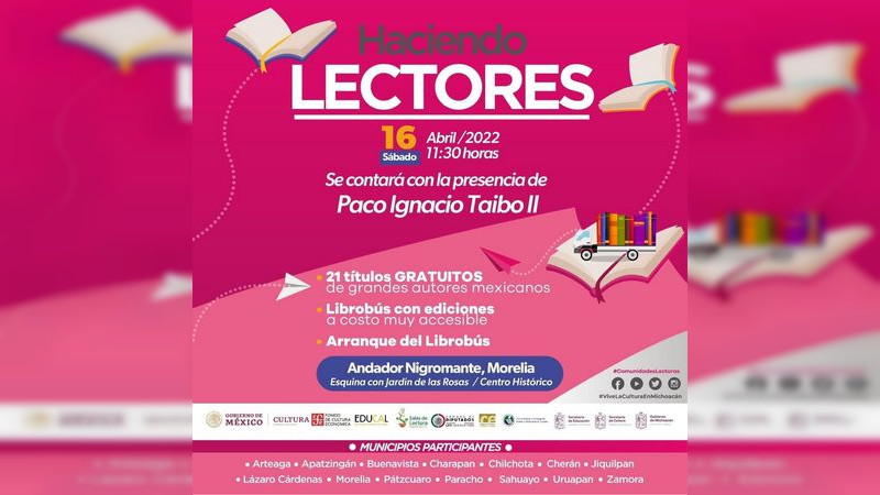 Próximo sábado comienza gira del Librobús para llevar acabo el programa "Haciendo Lectores" en Michoacán  