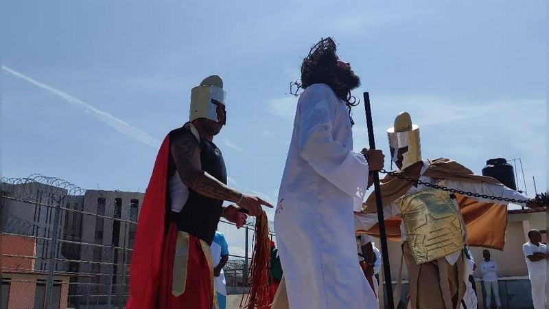 Penal de Alta Seguridad de Charo, Michoacán realiza su representación de la Pasión de Cristo