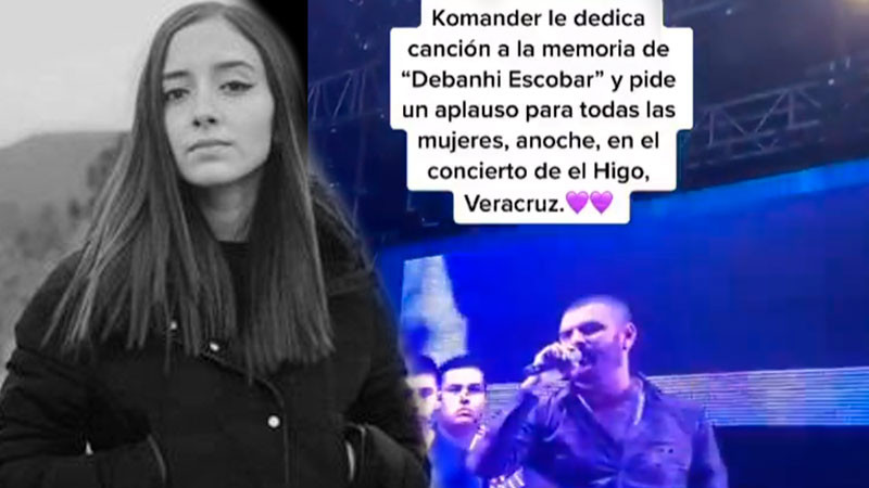 El Komander hace homenaje a Debanhi en concierto de Veracruz 