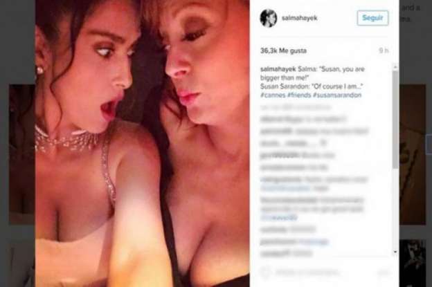 En polémica fotografía de Salma Hayek y Susan Sarandon  