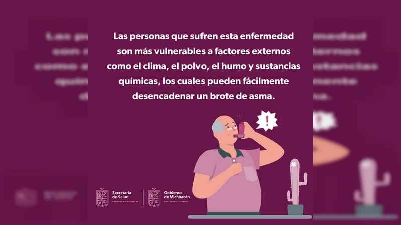 SSM alerta a la población sobre signos y síntomas de asma 