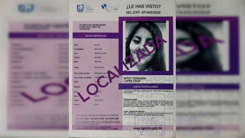 Localizan con vida a joven desaparecida en Neza hace casi un mes