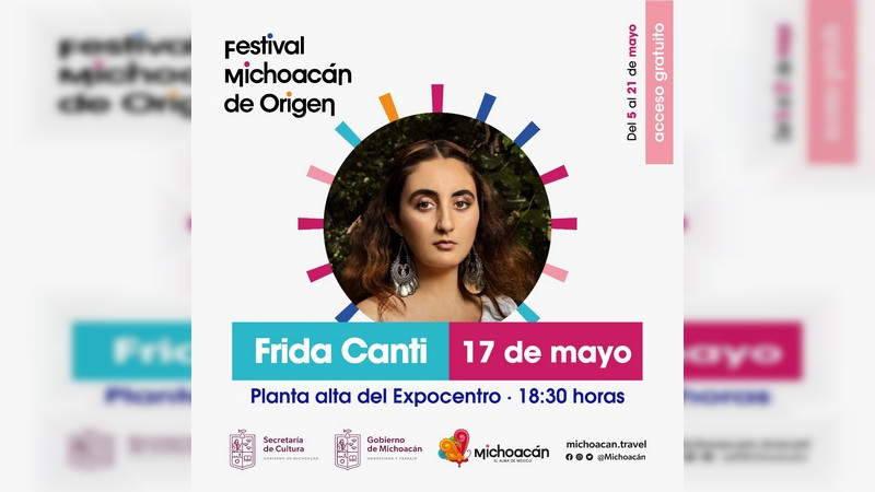 Frida Canti presenta su más reciente producción musical en el Festival Michoacán de Origen 