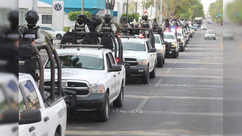 Elementos de la Guardia Nacional refuerza acciones de seguridad en Zamora, Michoacán 