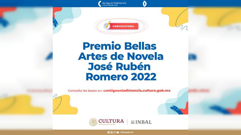 Abre convocatoria del Premio Bellas Artes de Novela José Rubén Romero 2022 
