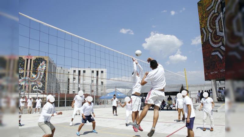 Voleibol, disciplina deportiva fundamental en la reinserción social en penales de Michoacán