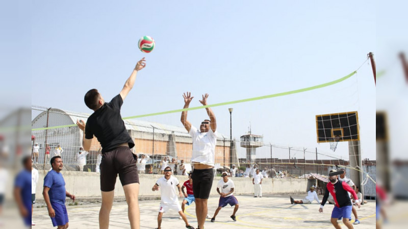 Voleibol, disciplina deportiva fundamental en la reinserción social en penales de Michoacán