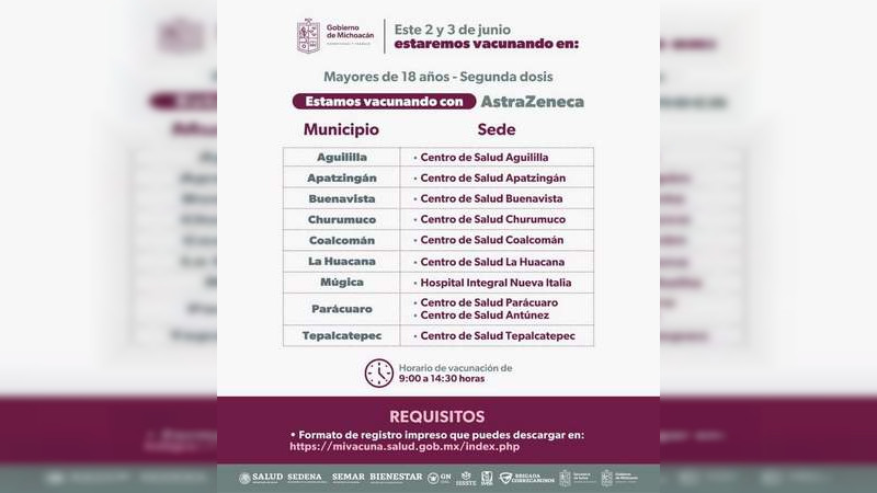 SSM, aplica segundas dosis anti COVID-19, a menores de 12 a 17 años en 13 municipios 