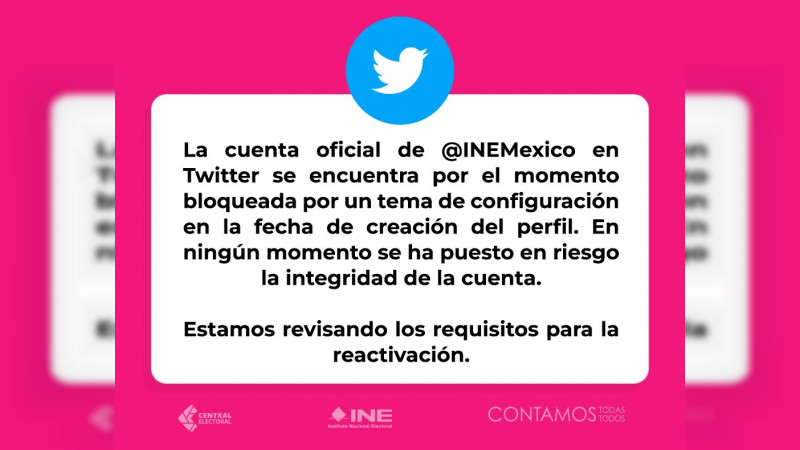 Twitter bloquea cuenta de INE México en pleno proceso electoral 