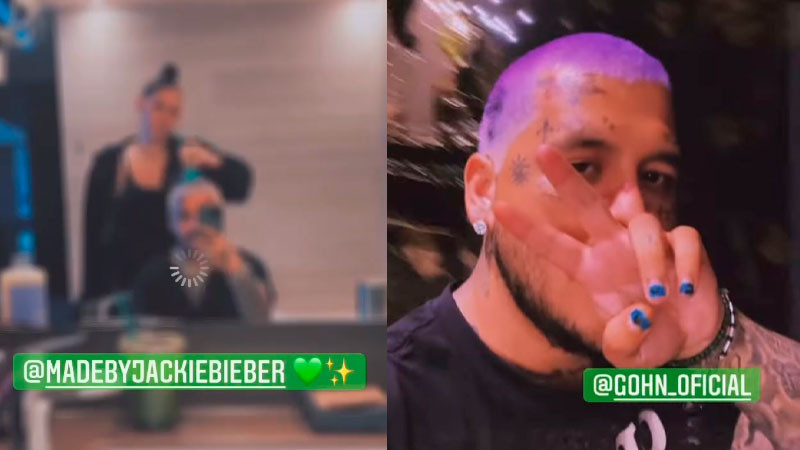 Tras críticas Christian Nodal se cambia el tono rubio y cambia de look 