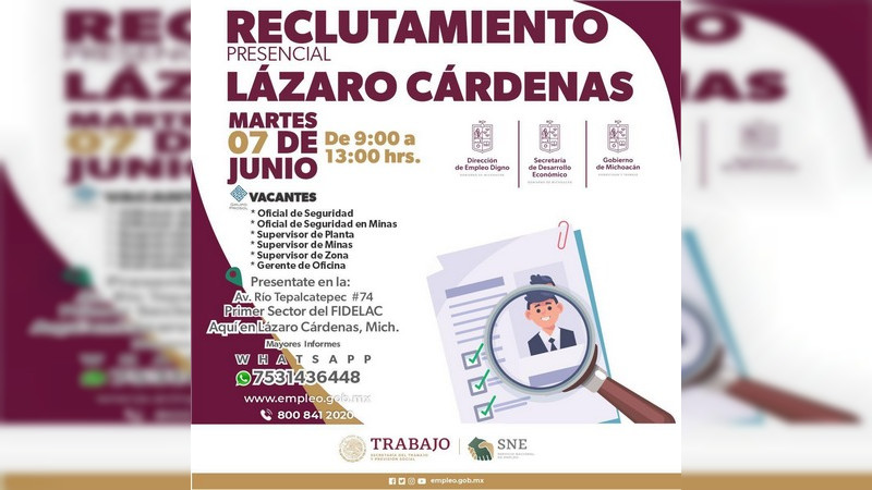 Sedeco y SNE encabezan actividades para buscadores de empleo en municipios de Michoacán