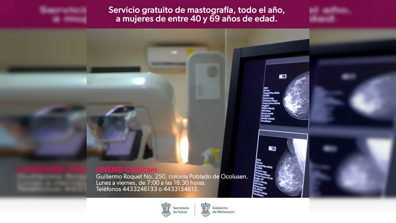 Más de 4 mil mastografías gratuitas, ha realizado SSM durante los primeros 6 meses del año 