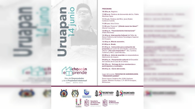 Realizarán en Uruapan jornada de “Michoacán Emprende”