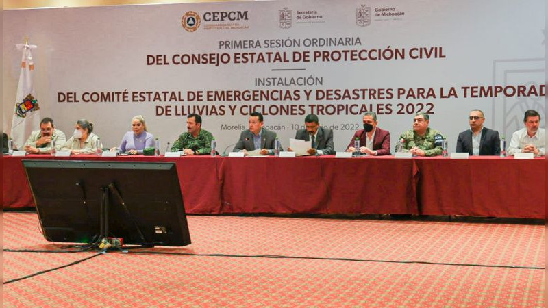 Instala Segob  de Michoacán Comité de Emergencias ante temporada de lluvias y ciclones tropicales  