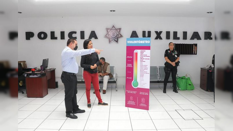 Instala Seimujer violentómetro en la Policía Auxiliar de Michoacán 