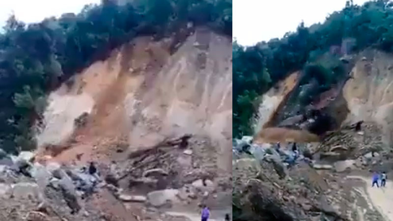 Lluvias causan deslave en cerro de Guerrero; sepultó camino de terracería 