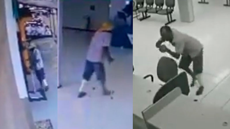 Guardia de seguridad evita asalto dentro de un banco en Brasil; el ladrón perdió la vida 